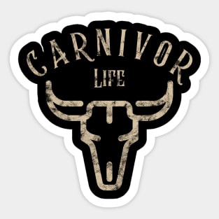 Carnivore Life Distressed Sticker